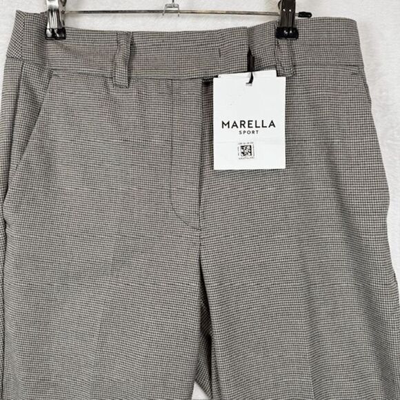 NWT Marella Timoteo Pants Slacks Trousers Gray Cream Houndstooth Size 4 - Picture 4 of 16